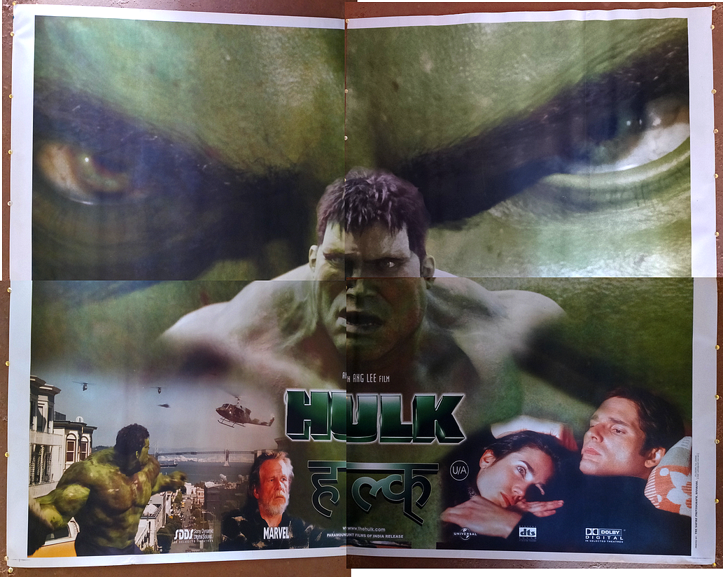 2003 Hulk 4 sheet 1 sheet India poster (Hindi) Josh Lucas, Jennifer Connelly