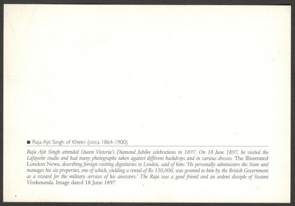 AOP India 2010 Princely States maxi card - Raja Ajit Singh of Khetri
