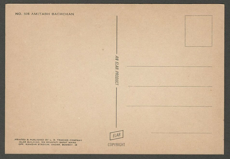 AOP India Bollywood vintage postcard AMITABH BACHCHAN ELAR 506