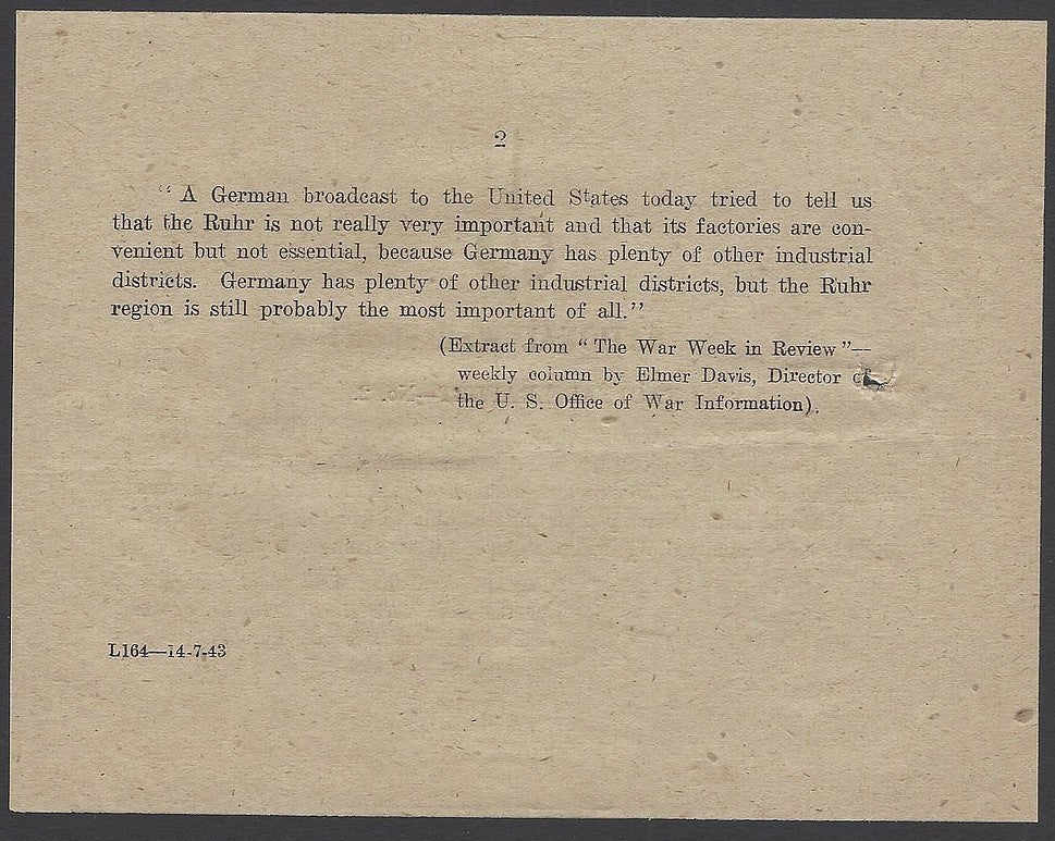 India 1943 WW2 National War Front Propaganda Factual Leaflet
