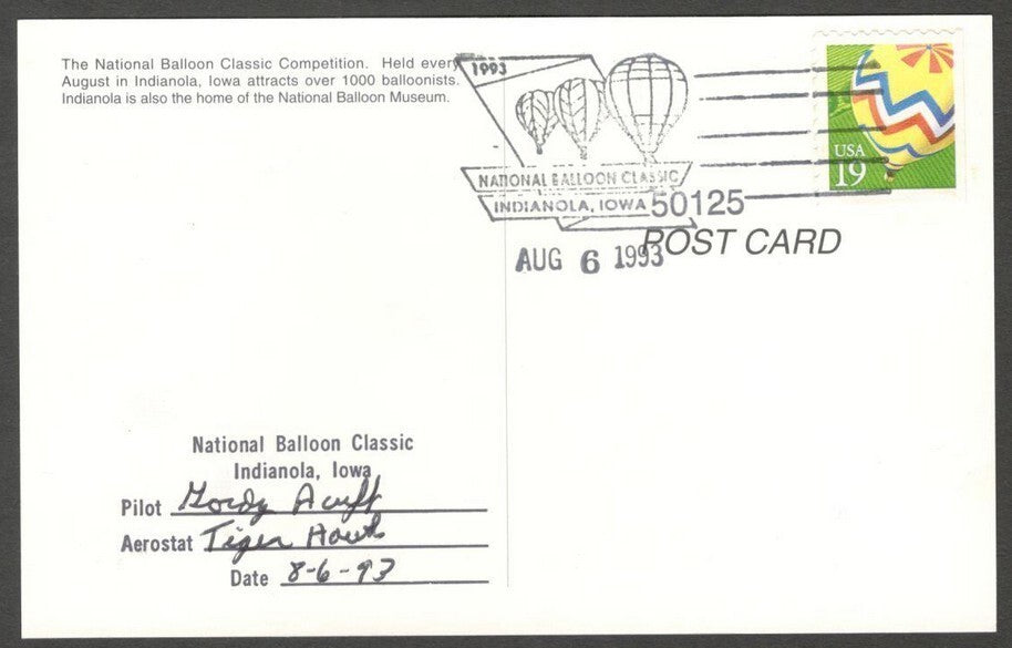 National Balloon Classic, Indianola 1993 covers signed by Pilots (10)