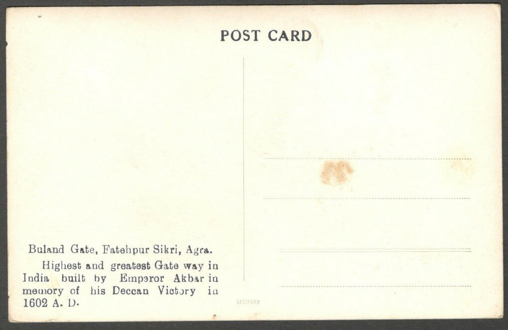 AOP India vintage rppc real photo postcard BULUND DARWAZA, FATEHPUR
