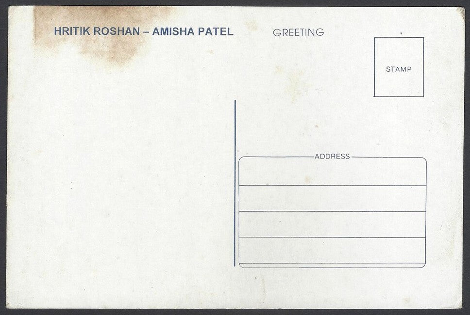 AOP India Bollywood vintage postcard - AMISHA PATEL & HRITHIK ROSHAN