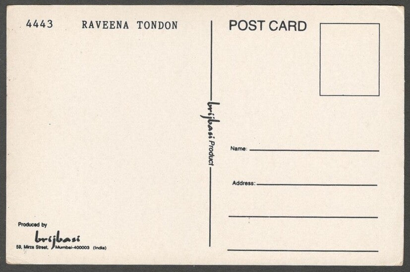 AOP India Bollywood vintage postcard RAVEENA TONDON