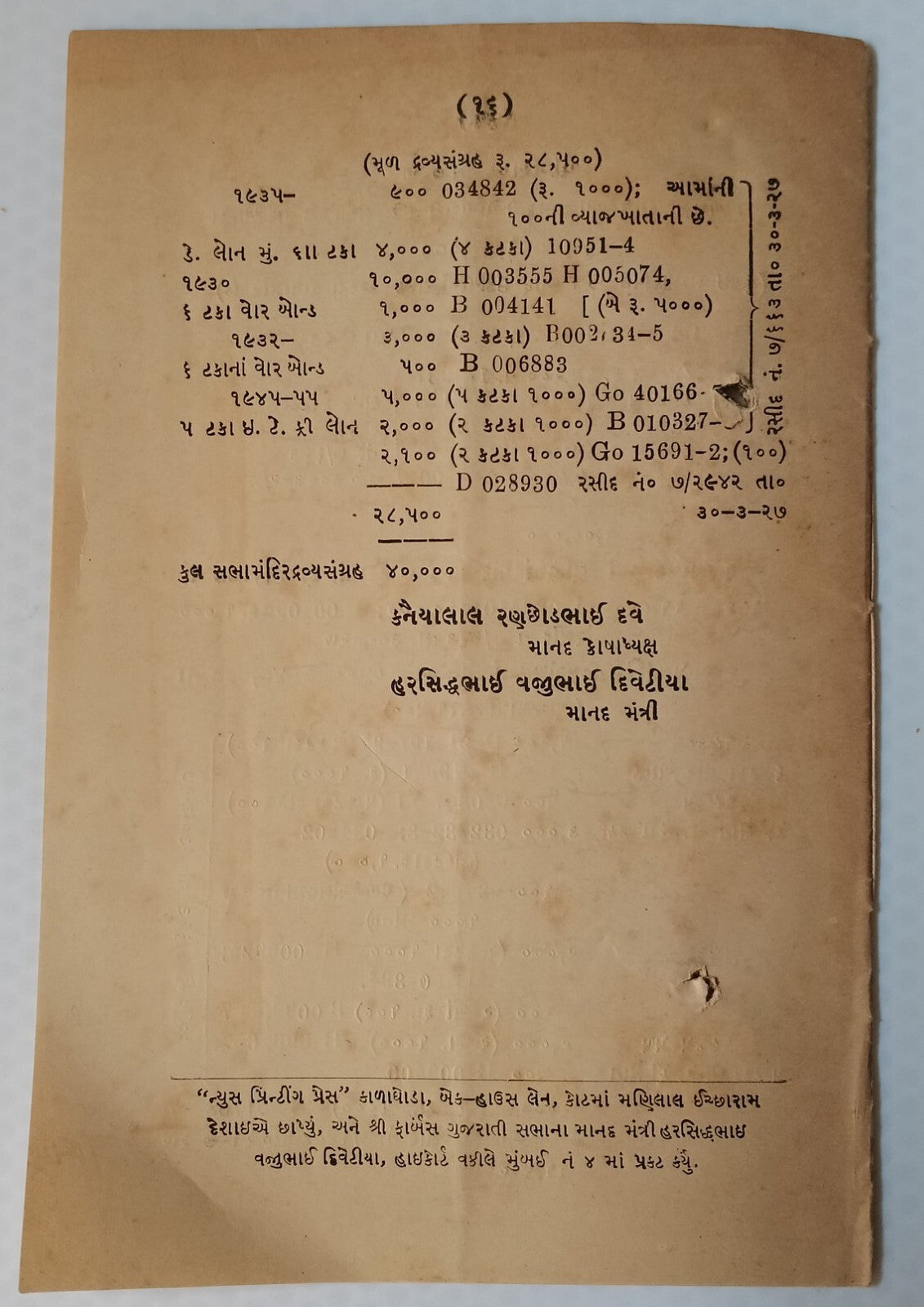 AOP India REPORT OF THE FORBES GUJRATI SABHA 1927 BOMBAY