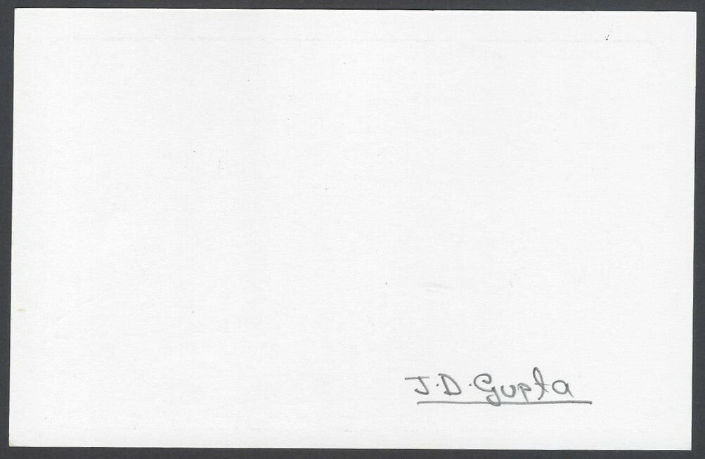 AOP J D Gupta, Artist pen sketch on autograph card India