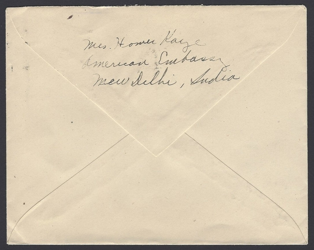 India 1949 diplomatic bag cover canc. Washington DC