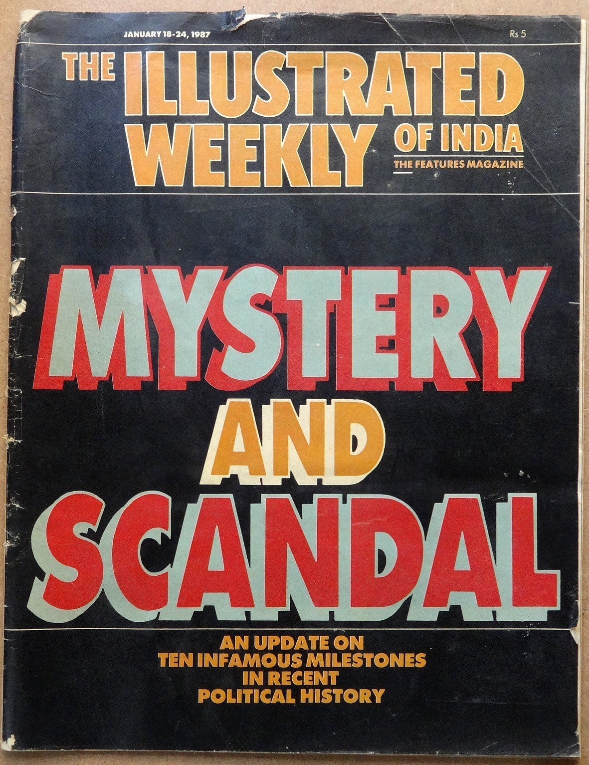 The Illustrated Weekly of India 18 Jan 1987 Mystery And Scandal