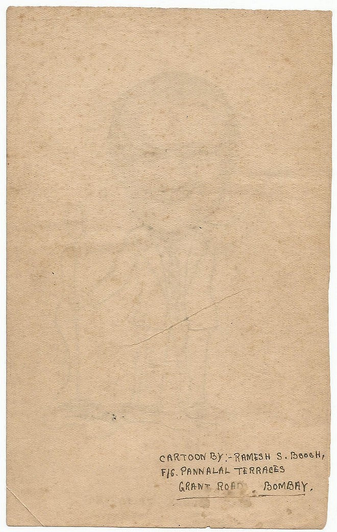 Cricket India 1940s sketch by cartoonist R Booch of Bobby Talyarkhan Ӝ