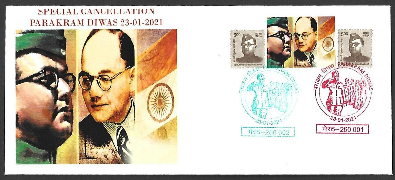 India 2021 Netaji Jayanti Subhas Chandra Bose special covers with labels (3)