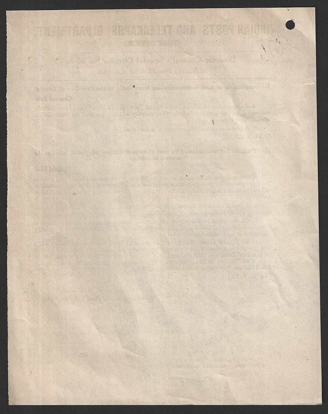 India 1939 POSTAL NOTICE Suspension of Mail to Free City of Danzig