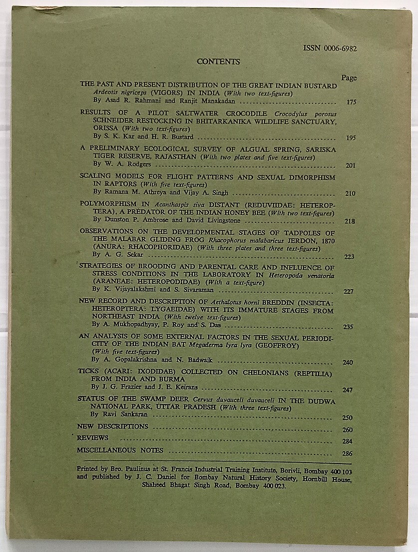 AOP India JOURNAL OF THE BOMBAY NATURAL HISTORY SOCIETY August 1990