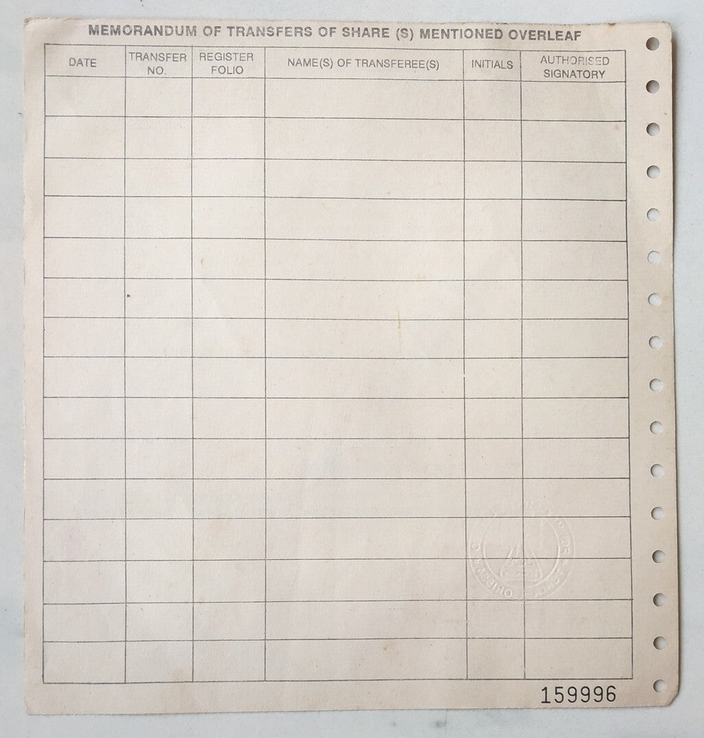 India 1991 The Powmex Steels Ltd share certificate