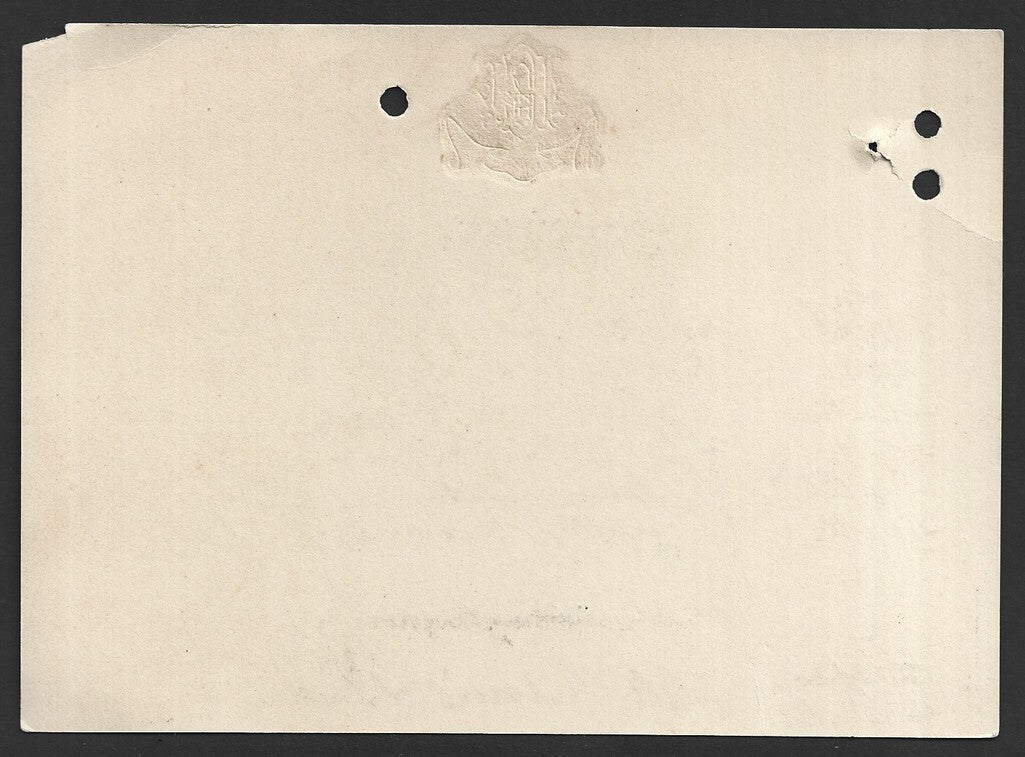India 1930 crested Military Band Programme Kanker, Bastar