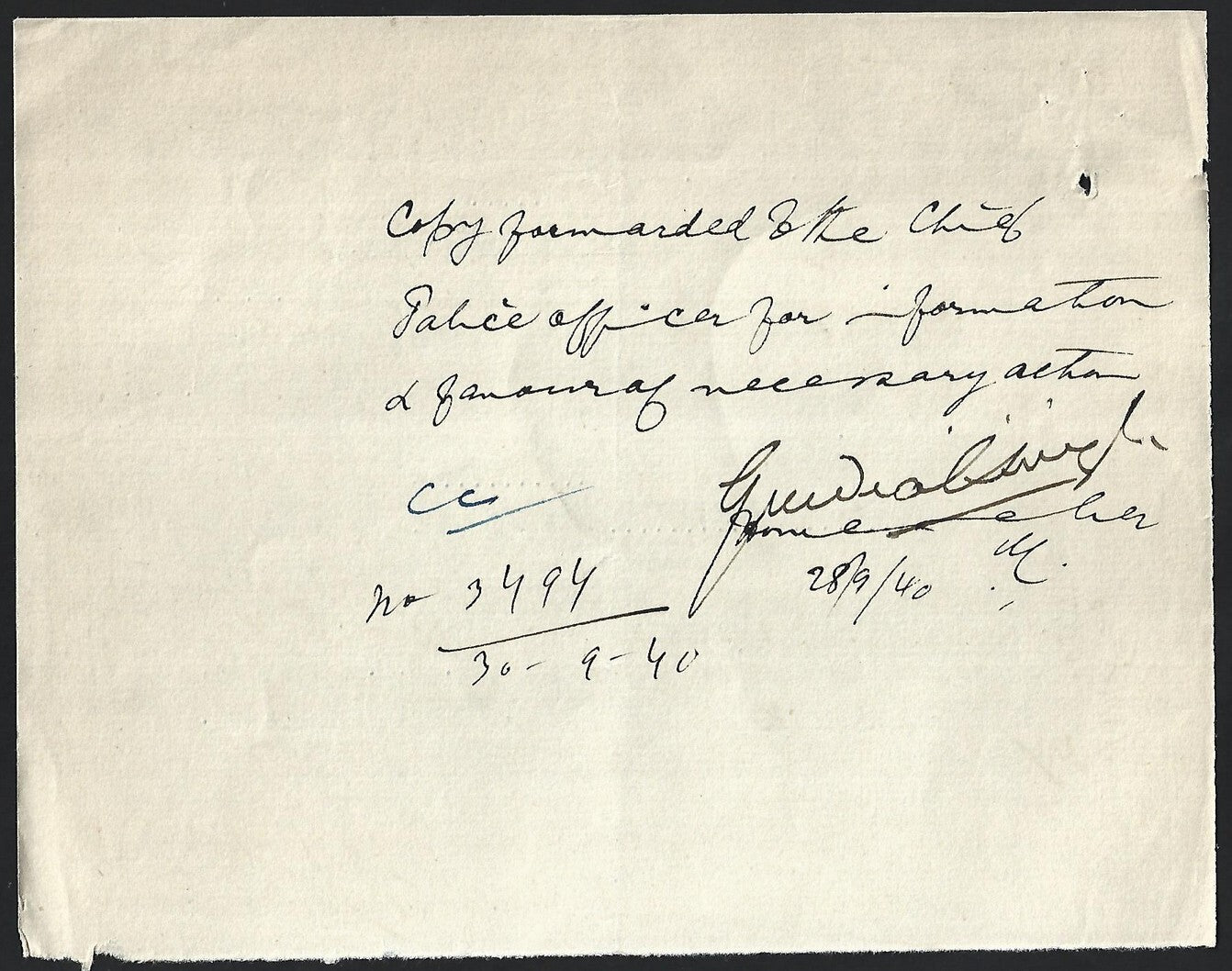India 1940 Official Order BANNING the movie VOLUNTEER in NWF Province