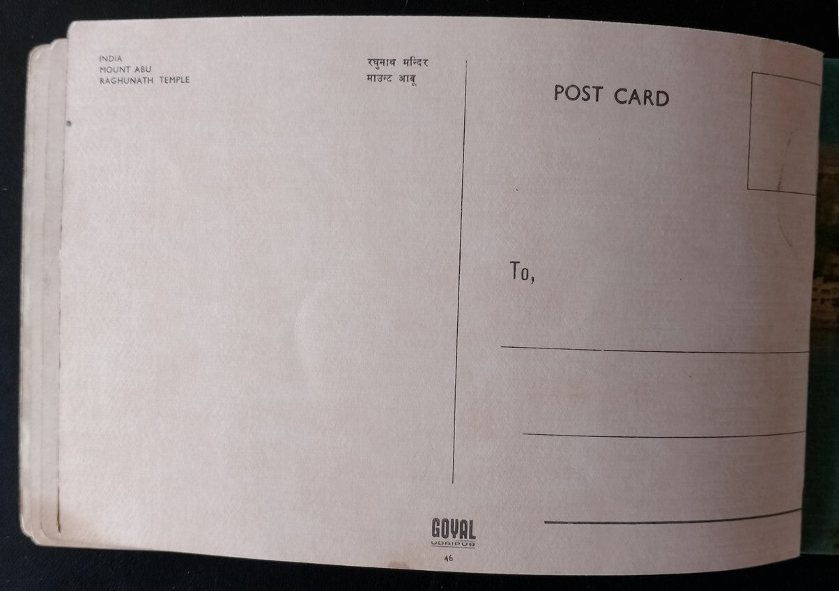 AOP India vintage booklet of 10 postcards MT. ABU