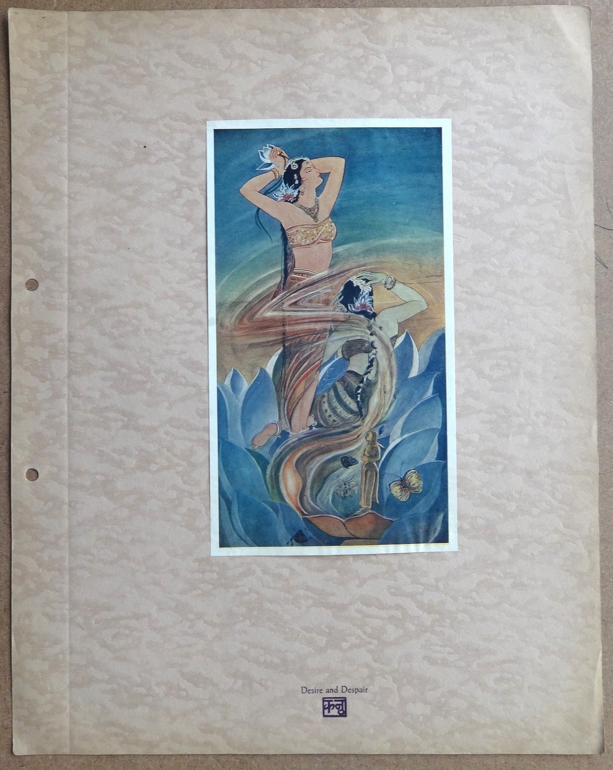 Desire and Despair by Kanu Desai vintage Art Print India