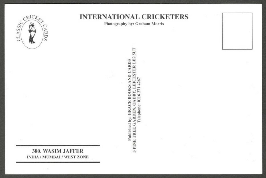 AOP Classic Cricket Card WASIM JAFFER INDIA
