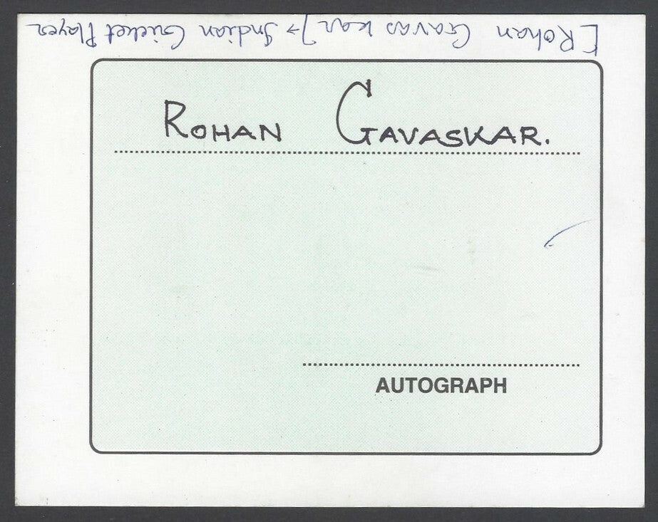 AOP India CRICKET Rohan Gavaskar signed autograph card
