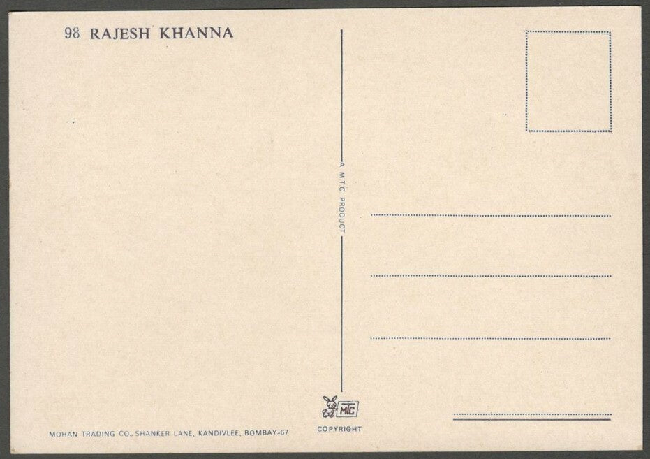 AOP India Bollywood vintage postcard RAJESH KHANNA