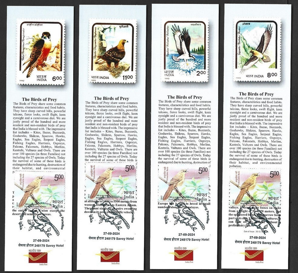 India 2024 Birding Paradise 1992 BIRDS book marks (4)