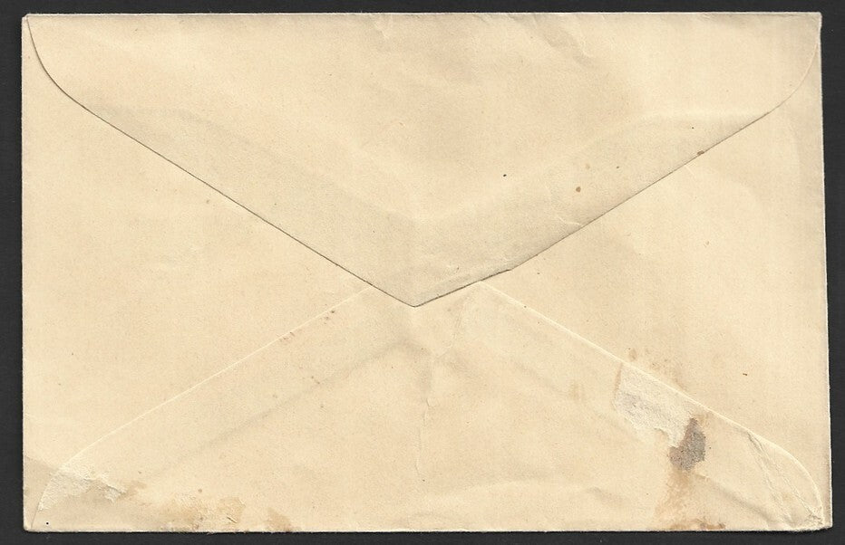 India 50p green envelope with part stamp unprinted error
