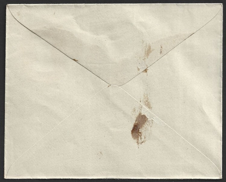 India 15p red octogonal envelope with overinked stamp error