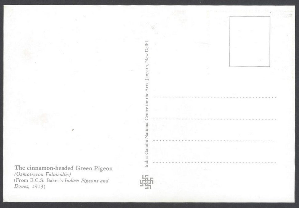 India 2008 Pigeon. The Cinnamon - Headed Green Pigeon Maxi card