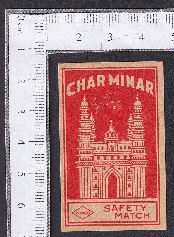 India vintage matchbox label CHARMINAR