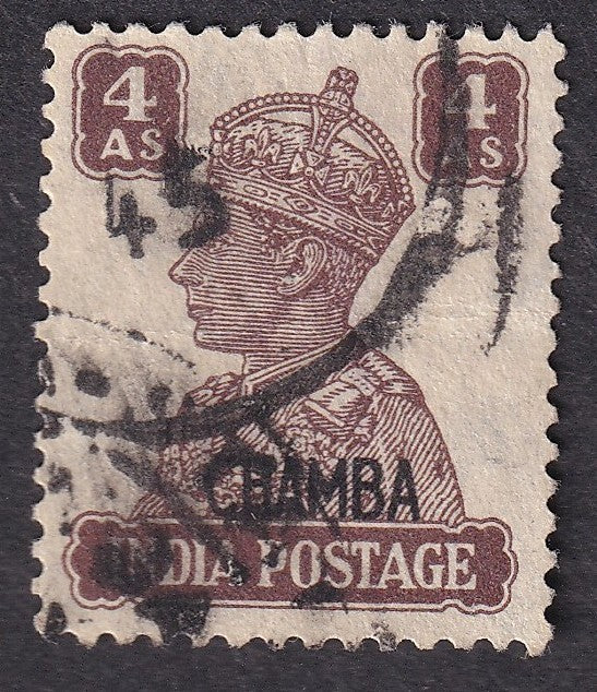 India Chamba State King George VI 1942-47 4a used. SG 116 £18
