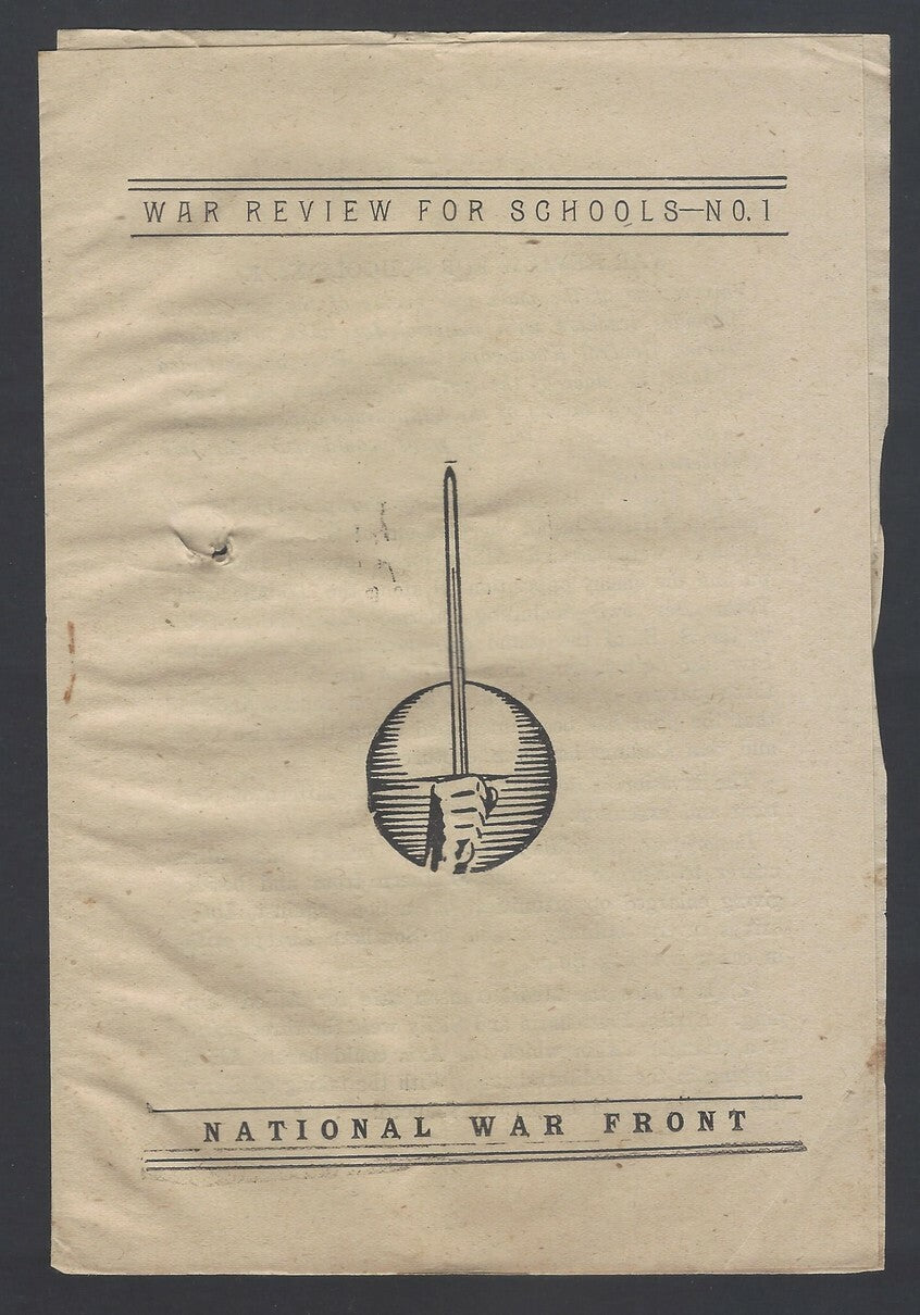 AOP India WW2 propaganda War Review for Schools # 1 pamphlet