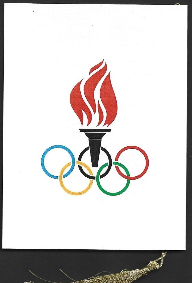 India 2024 Paris Olympics souvenir with 1916 Berlin, Germany Olympics cachet