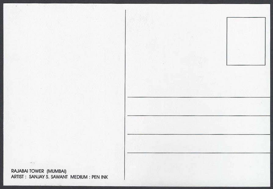AOP India BOMBAY sketch postcard RAJABAI TOWER