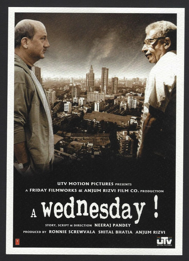 AOP India Bollywood publicity card A WEDNESDAY Nasseruddin Shah