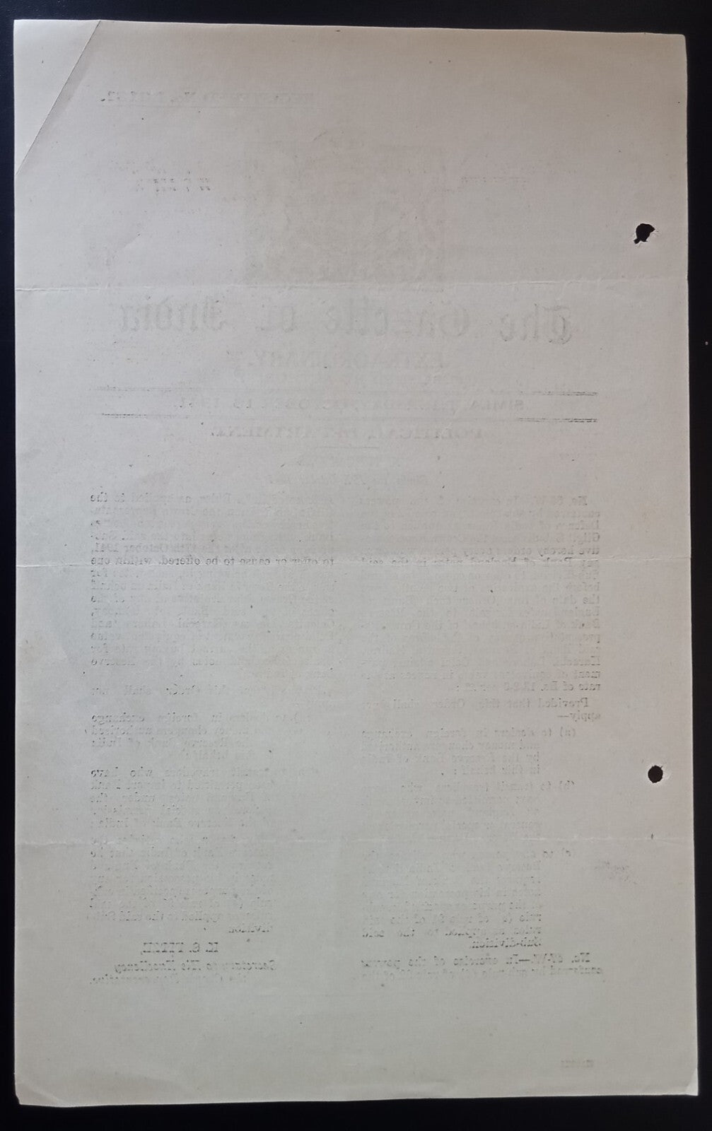Gazette of India WW2 1941 ordering the surrender of all Bank of England notes
