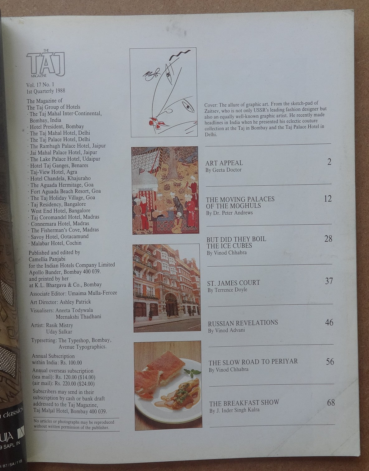 India Taj Mahal Hotel in-house magazine TAJ 1987-1988 (4)