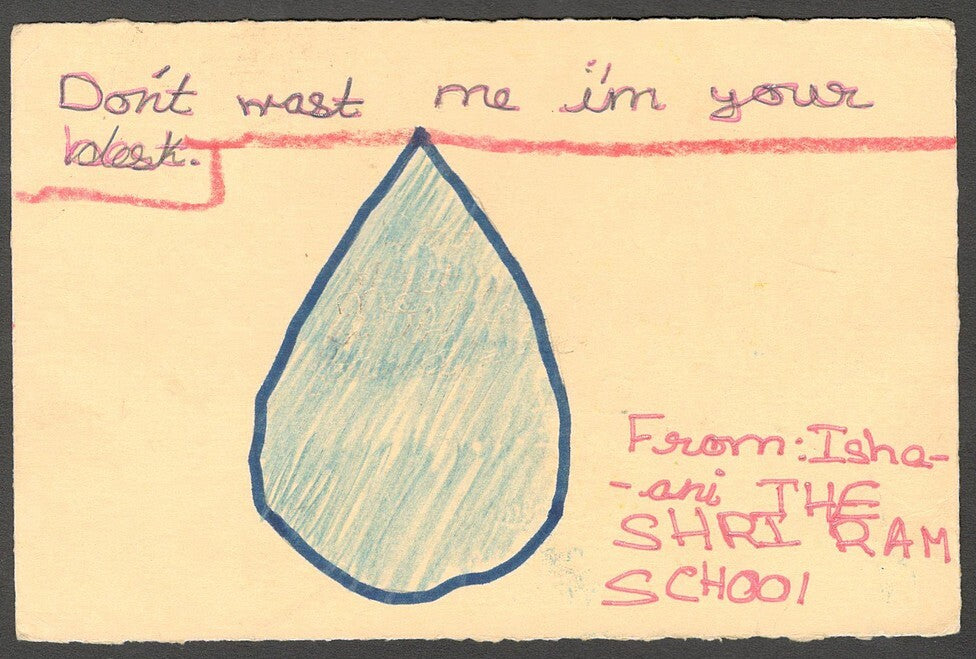 AOP India hand painted Save The Trees campaign card