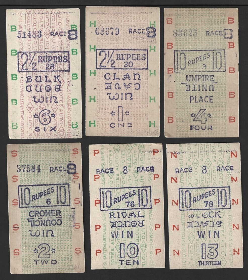 India vintage Race Course betting tickets (6)