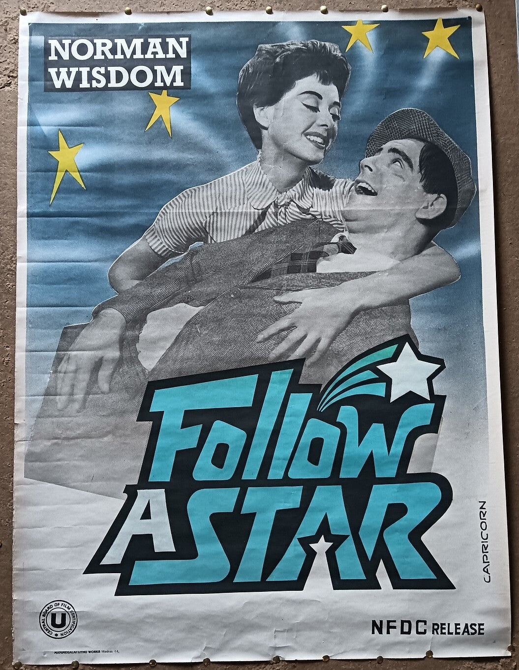Follow a Star 1959 1 sheet India poster 30"x"40 Norman Wisdom