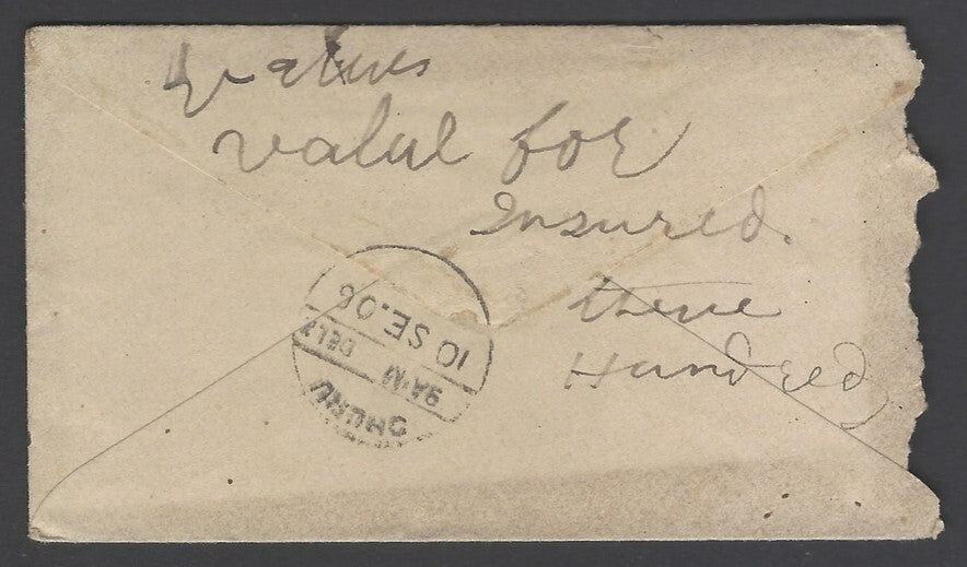 AOP BURMA 1906 KEdVII cover MOULMEIN to India