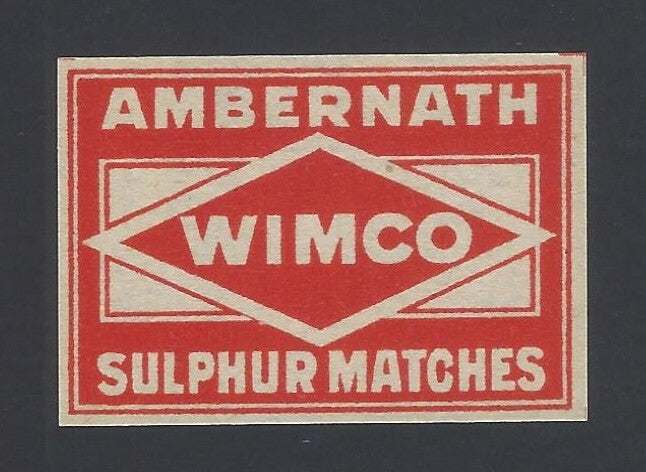 India Vintage 1930s-40s matchbox label AMBERNATH