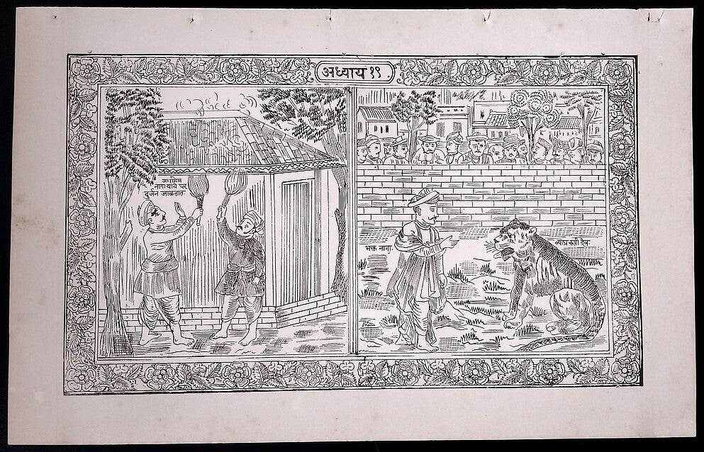 (AOP) India BHAKT NAGA EXPERIENCING GOD IN THE FORM OF A TIGER print 8'' x 13''
