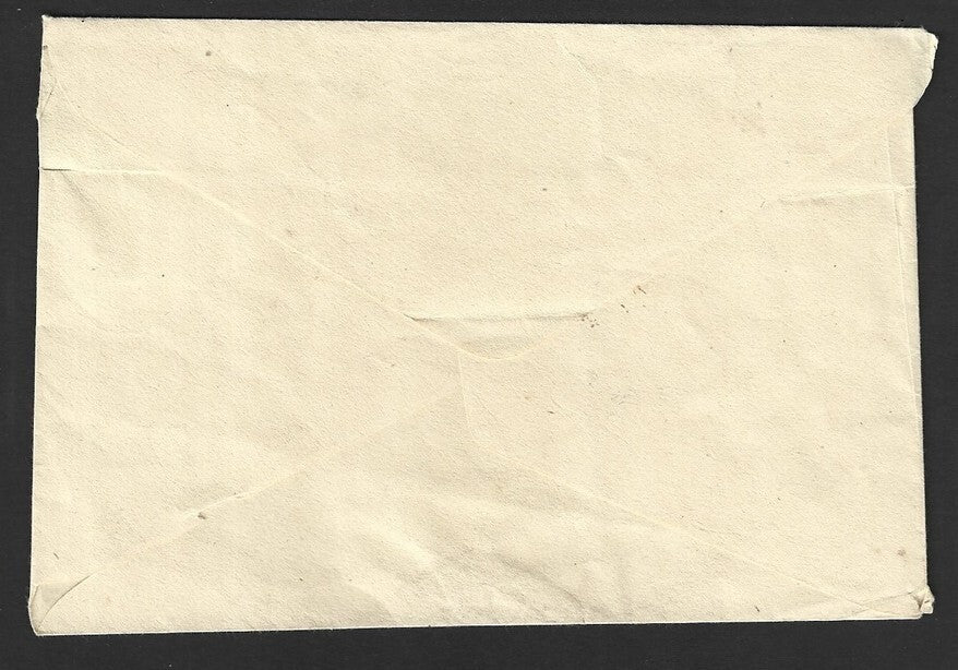 India 20p envelope unusual paper fold error with 2 half albino stamp impressions