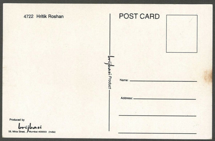 AOP India Bollywood HRITHIK ROSHAN vintage postcard