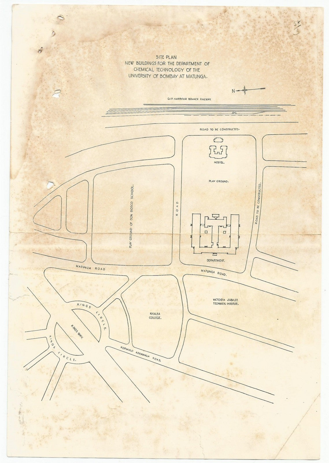India 1941 University of Bombay crested invitation with map
