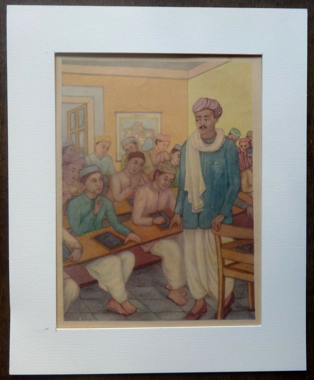 India Life of Gandhi print in card frame 8" x 10" C
