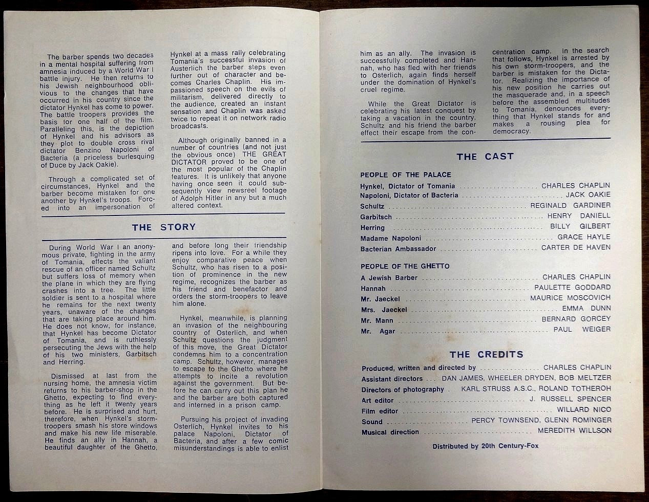 India herald for 1970s release of 1940 THE GREAT DICTATOR Chalie Chaplain
