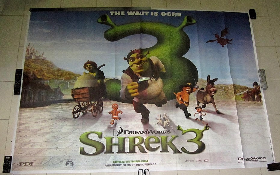 Sherk 2001 4 sheet poster in English for India 60" x 80"