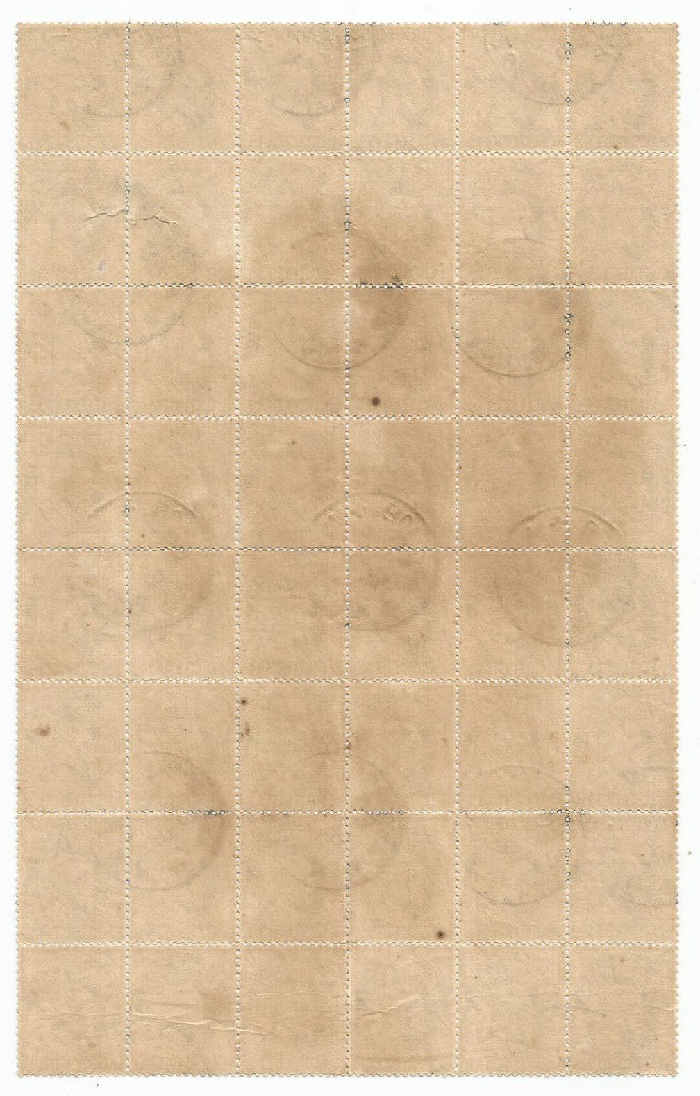 India KEdVII 3p grey used block of 48 – UNUSUAL