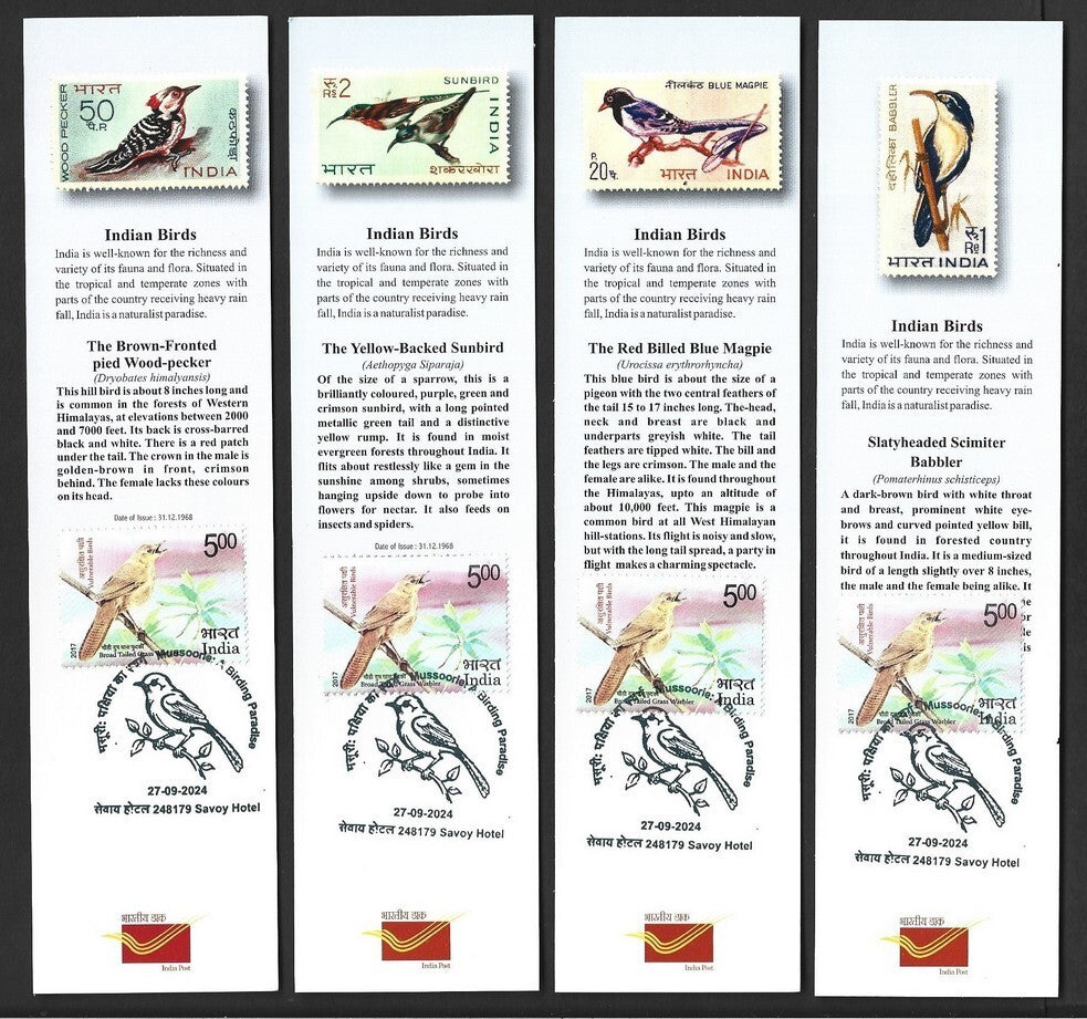 India 2024 Birding Paradise 1968 BIRDS book marks (4)